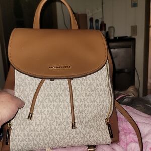 Michael Kors Tan and Cream Women's Backpack